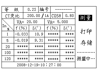 电流互感器现场校验仪测量中图