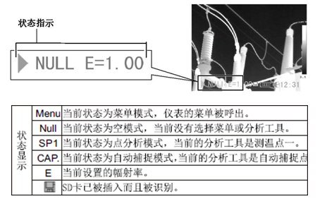 红外热成像仪状态指示界面